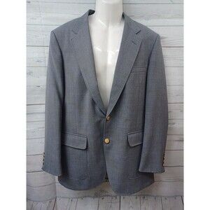 Vtg American Trend Mens Blazer Jacket Gray 44R Gold Buttons